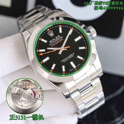 GM Factory Rolex Milgauss 116400 Black/Green Face 3131 Movement 40mm Watch